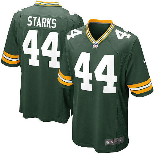 Men's Game James Starks Nike Jersey Green Home - #44 NFL Green Bay Packers